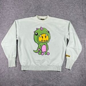 Drew House Sweatshirt Mens M Green Dinodrew Mascot Justin Bieber Pullover